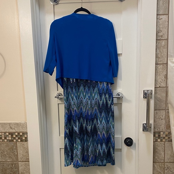 Perceptions Blue and Black Midi Dress - Picture 2 of 2